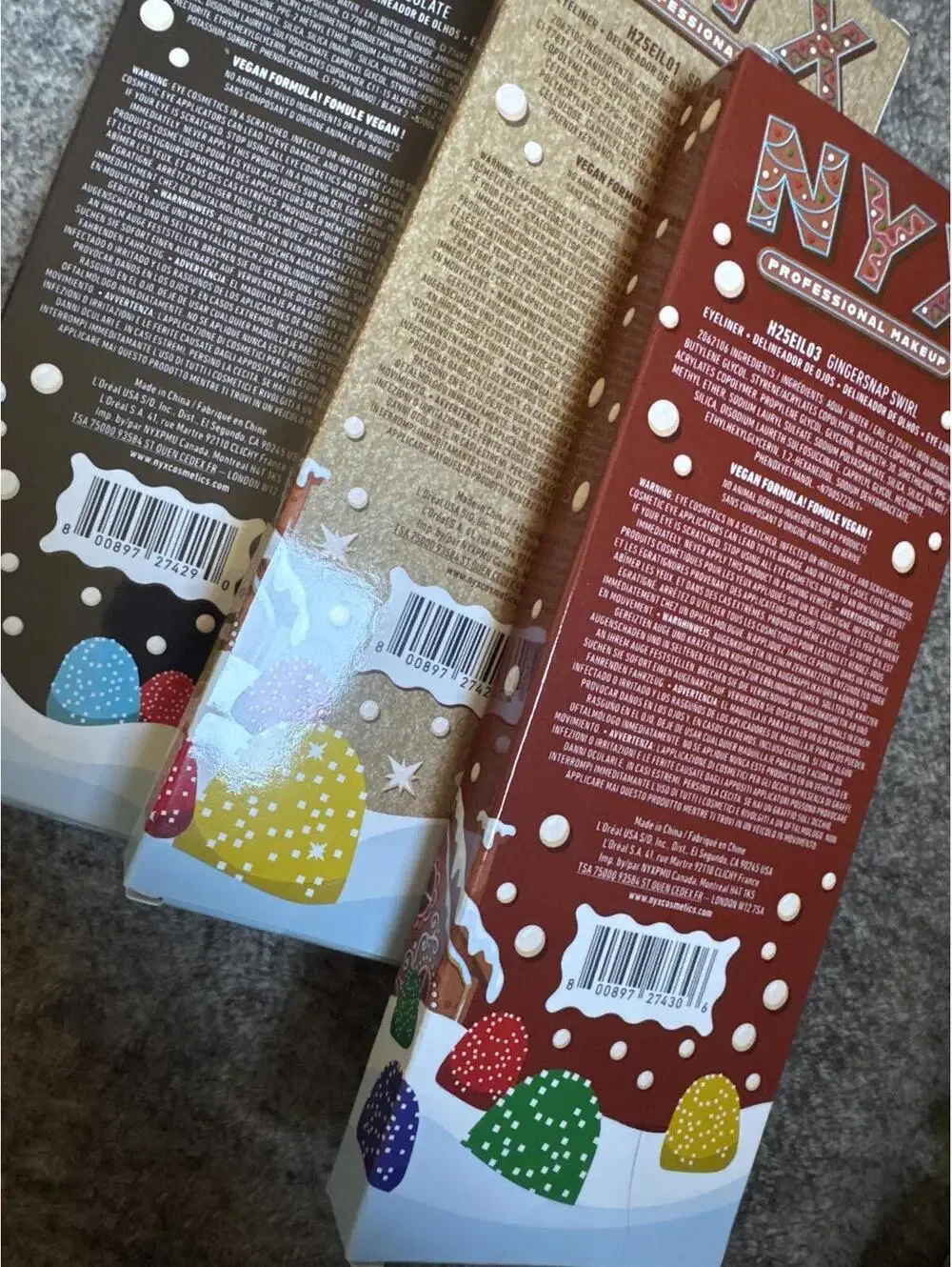 NYX Epic Ink Liner Glitz Holiday Set Milk Chocolate Gingersnap Spice
